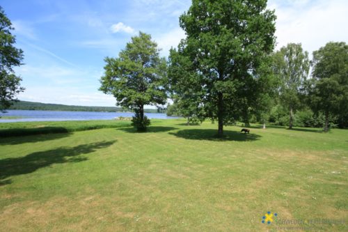 Blick von der Terrasse – Ferienhaus Fiskestuga