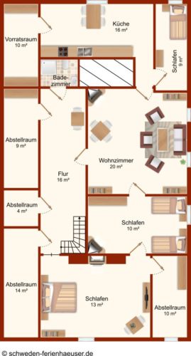 Grundriss Oberschoss – Ferienhaus Viken
