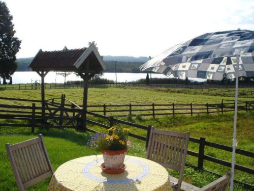 Seeblick von der Terrasse – Ferienhaus Vikenstuga