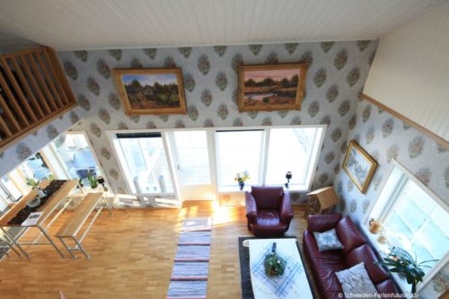 Blick vom Wohnloft- Ferienhaus Sjötorpet