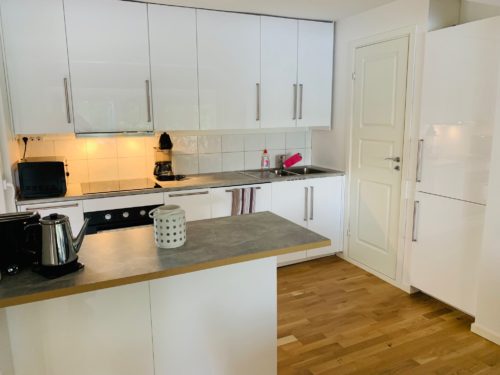 Wohn- /Essbereich mit offener Küche – Ferienhaus Lunding